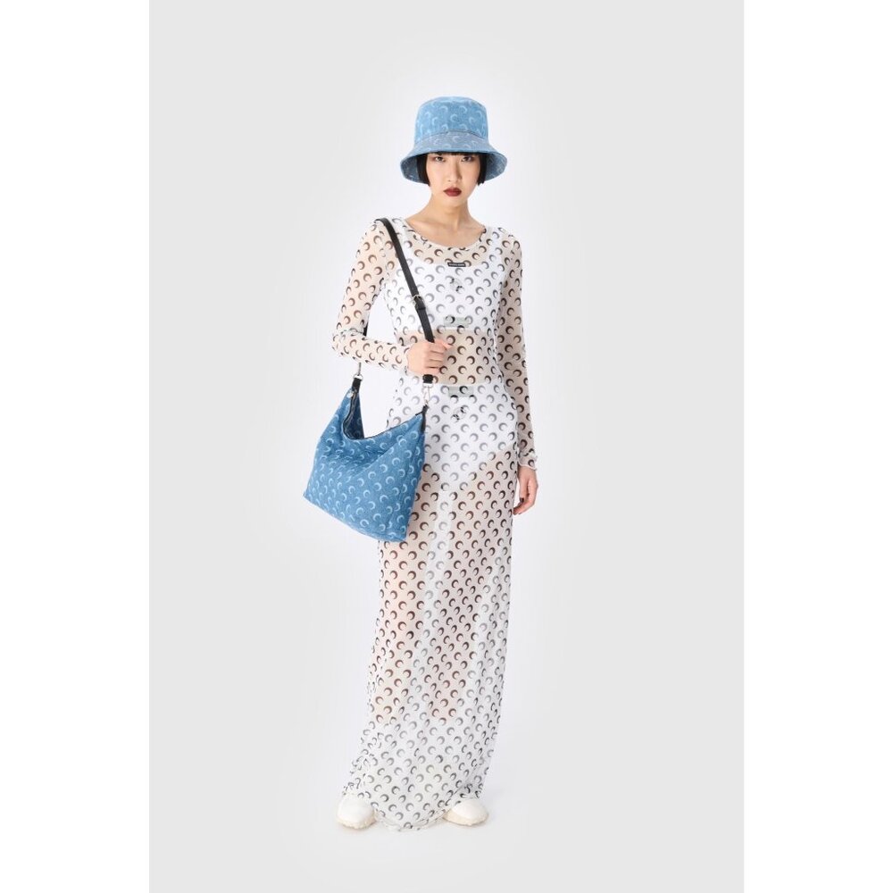 MARINE SERRE MOON PRINTED MESH WHITE DRESS SIZE 34/ XS
